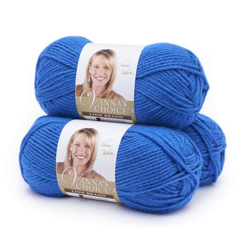 Lion Brand Yarn Vannas Choice Electric Blue Basic Medium Acrylic Blue