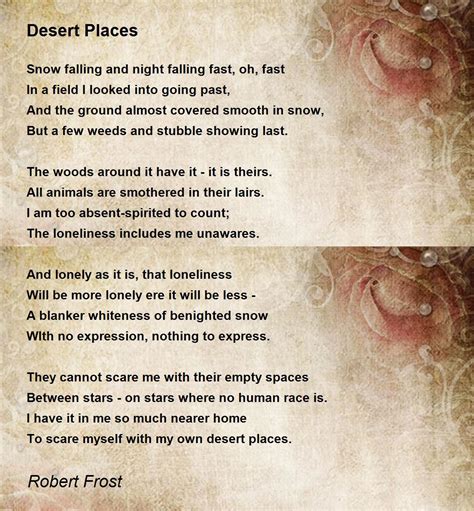 Desert Places Poem By Robert Frost Poem Hunter