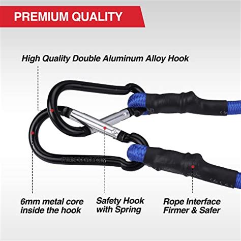 WORKPRO 24 Inch Bungee Cord With Aluminum Alloy Hook 4 Pack Superior