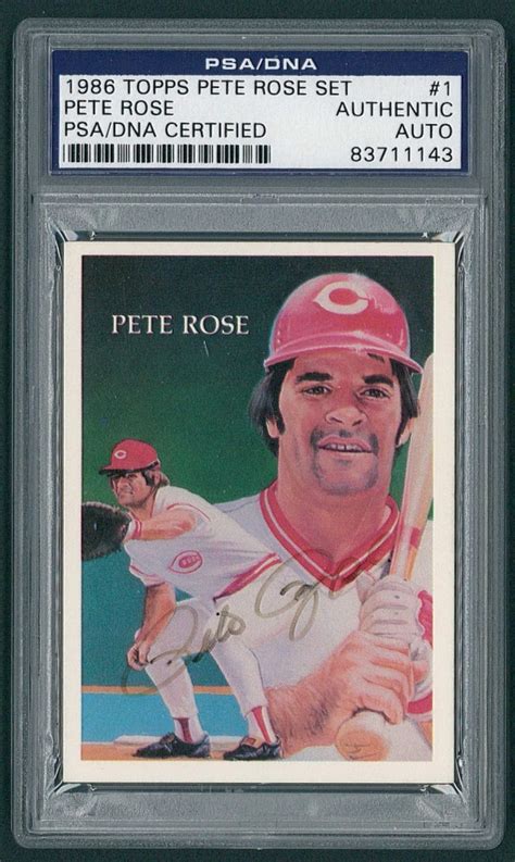 Pete Rose Signed Reds 1986 Topps #1 Baseball Card (PSA Encapsulated ...