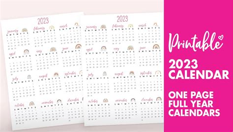 Printable 2023 Calendar One Page World Of Printables Images And