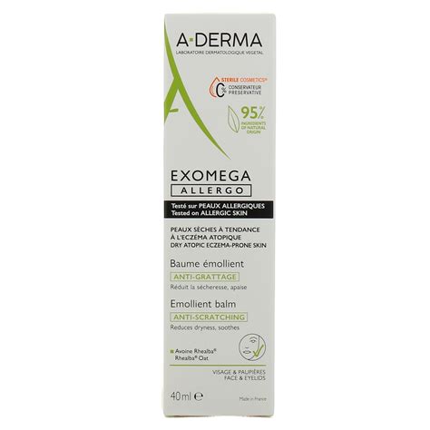 A Derma Exomega Allergo baume émollient Peau atopique allergique