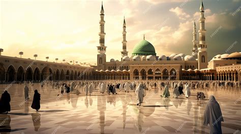 Premium Photo | Nabawi mosque The Prophet Muhammad mosque a holy mosque