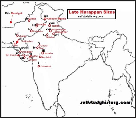 Indus Valley Civilization Map Black And White