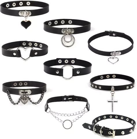 GOTHIQUE RAS DU Cou Colliers Femmes Filles Rivet Cuir Collier Rock Punk