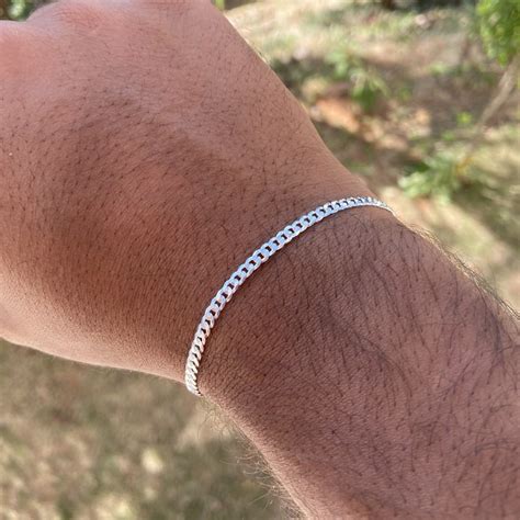 Pulseira De Prata 925 Masculina Groumet Escama De Peixe 3mm Site