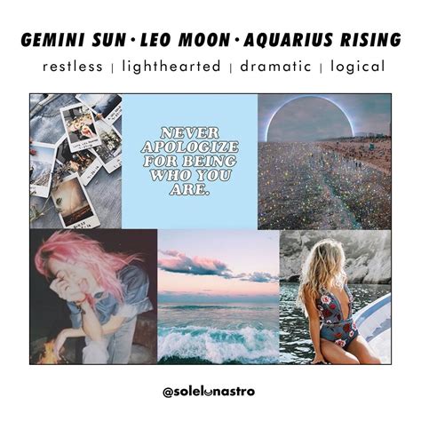 Aquarius Rising Mood Boards Gemini Astrology Leo Zodiac