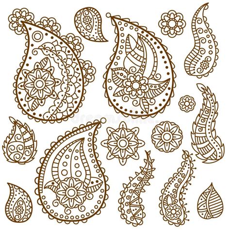 Henna Paisley Flowers Mehndi Tattoo Krabbelsontwerp Vector Illustratie