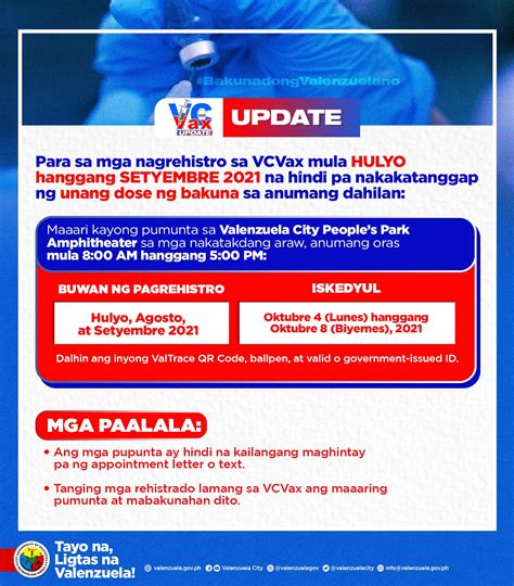 Valenzuelacity On Twitter Vcvax Update Para Sa Mga Nagrehistro Sa