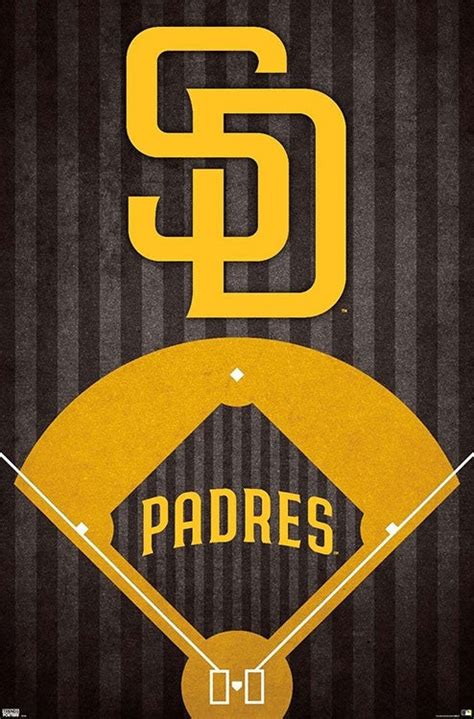 san diego padres official mlb baseball team logo poster trends