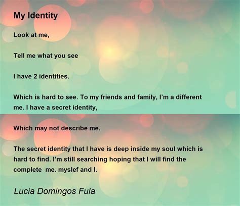 My Identity My Identity Poem By Lucia Domingos Fula