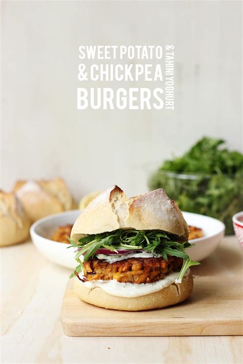 Sweet Potato And Chickpea Burgers With Tahini Yoghurt I Ate That The