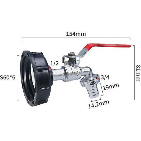 Adaptateur De Rservoir Ibc Connecteur Filetage 1 2 Robinet Cuve 1000l