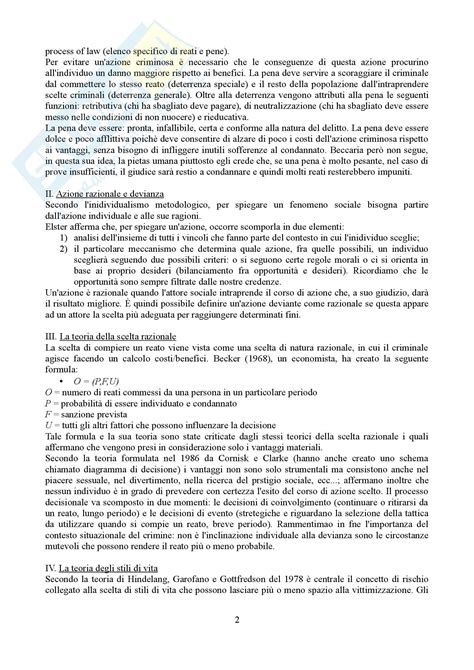 Riassunto Esame Criminologia E Sociologia Della Devianza Prof Rinaldi