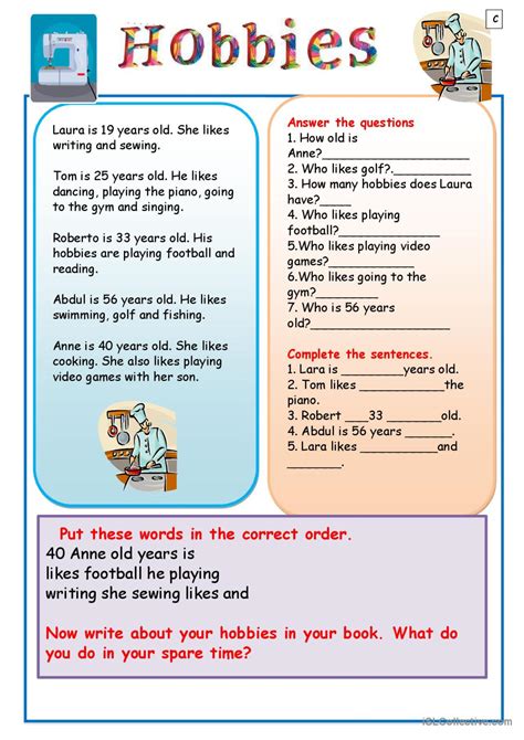 Hobbies English Esl Worksheets Pdf And Doc