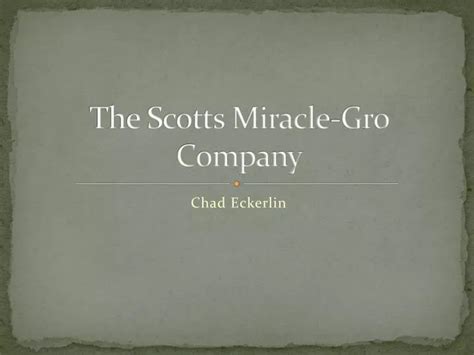 Ppt The Scotts Miracle Gro Company Powerpoint Presentation Free