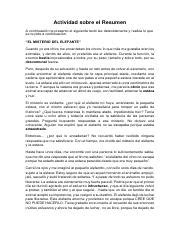 Tarea Letra Ll Pdf Actividad Sobre El Resumen A Continuaci N