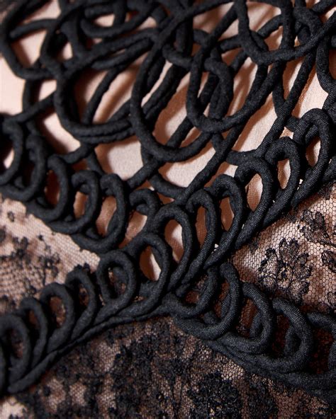 Pat Sandler Vintage S S Nude Illusion Lace Soutache Cocktail Dress For Sale At StDibs