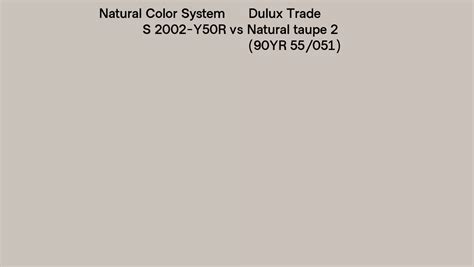 Natural Color System S 2002-Y50R vs Dulux Trade Natural taupe 2 (90YR ...