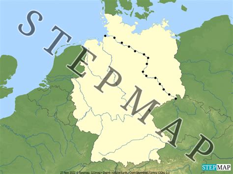 StepMap Elberadweg komplett Landkarte für Deutschland