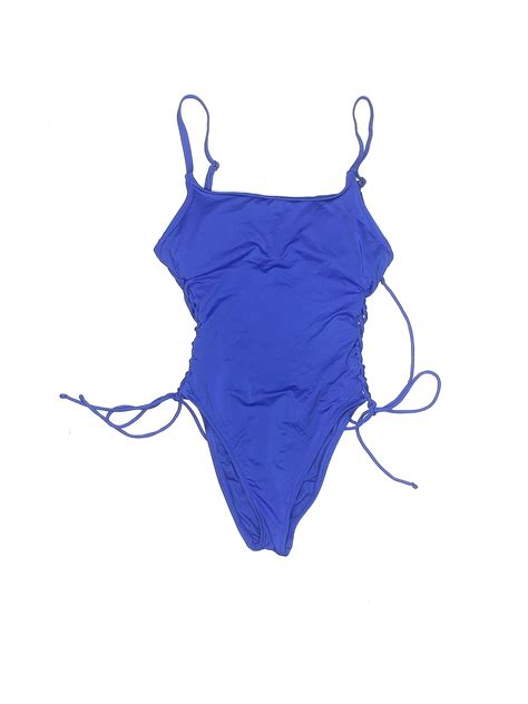 Shade And Shore Solid Blue One Piece Swimsuit Size S 56 Off Thredup