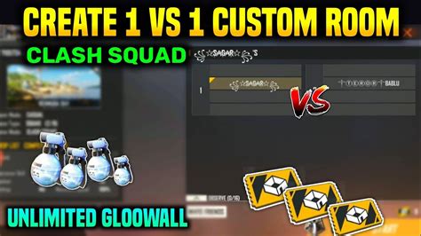 How To Create 1 Vs 1 Custom Room In Free Fire Clash Squad Create 1