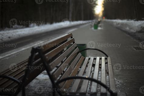 Shop in park. Bench on street. Details of city's park infrastructure ...