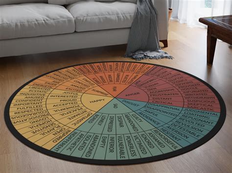 Feelings Rug Emotion Wheel Rug Therapist Decor Feelings Wheel Wheel Of Emotions Therapy