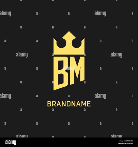 Monogram Bm Logo Shield Crown Shape Elegant And Luxury Initial Logo