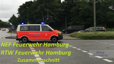 RTW Und NEF Feuerwehr Hamburg Auf Einsatzfahrt Zusammenschnitt YouTube