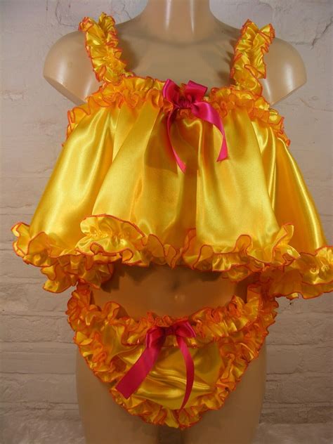 ADULT Baby Sissy Satin Babydoll Negligee Nightie Dress Camisole Lingerie Lolita EBay