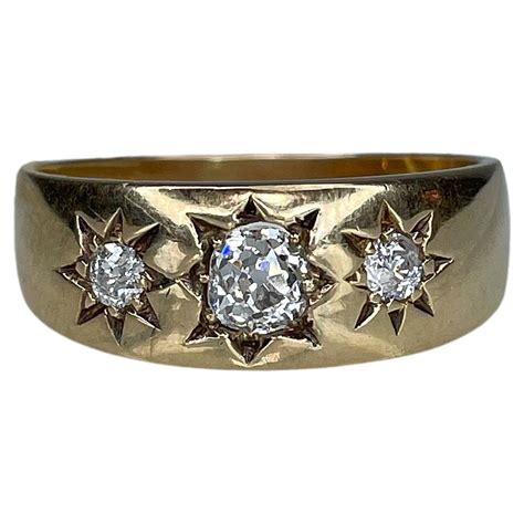 Antique Gypsy Ring With Three Diamonds At Stdibs