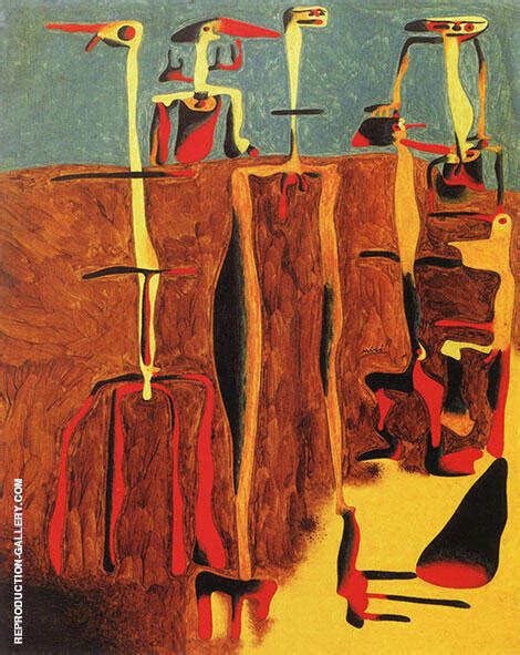 Seated Figures March By Joan Miro Oil Painting Reproduction