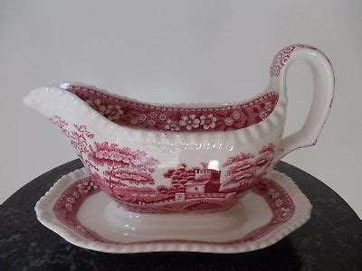 Copeland Spode Pink Tower Sauce Boat Antique Price Guide Details Page