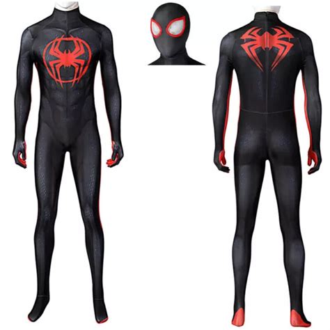 The Across Spider Verse Spiderman Miles Morales Jumpsuit Suit Cosplay