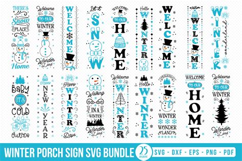 Winter Porch Sign Svg Bundle Graphic By Craftlabsvg · Creative Fabrica