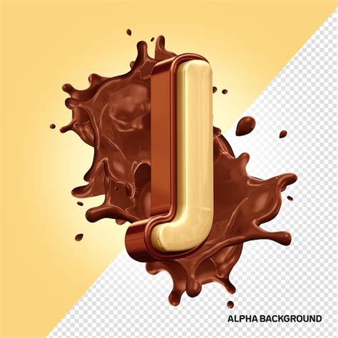 La Letra J Del Alfabeto Del Chocolate En 3d Archivo PSD Gratis