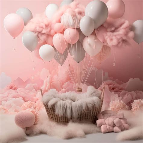 Newborn Digital Backdrop Hot Air Balloon Digital Backdrop For Babies