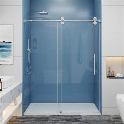 Mcocod In W X In H Single Sliding Frameless Shower Door In