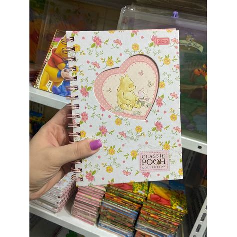 Caderno Tilibra Pooh Vintage Fls Shopee Brasil