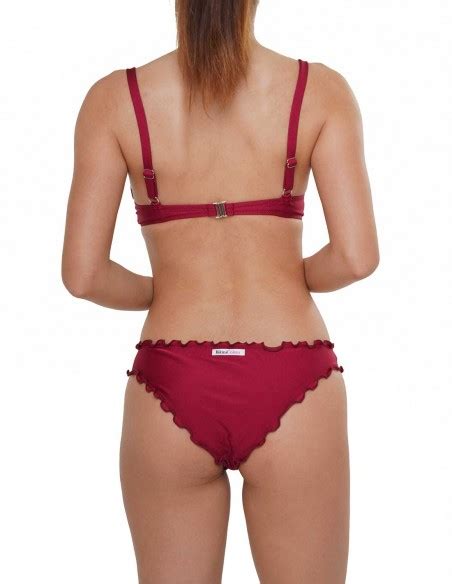 Bikini Reggiseno Balconcino Con Ferretto Slip Giada O Brasiliana Antigua Granata