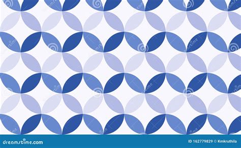 Light Blue Seamless Overlapping Circles Pattern Stock Vector