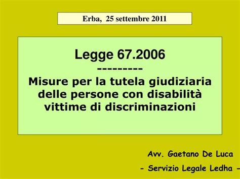 Ppt Legge Misure Per La Tutela Giudiziaria Delle