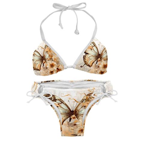 Butterfly Fission Diagram Detachable Sponge Adjustable Strap Bikini Set