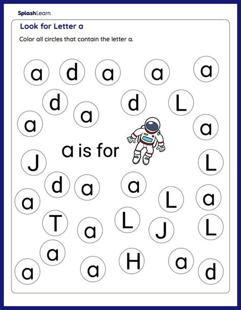 Spot Letter A Worksheet