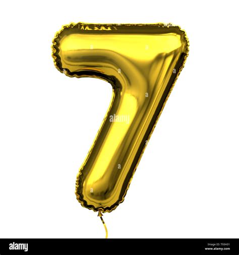 Metallic Golden Letter Balloon Numeral Digit Number 3D Illustration