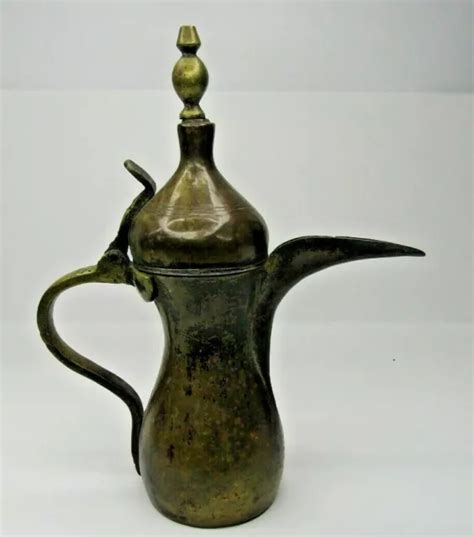 ANTIQUE ISLAMIC ARABIC Turkish Dallah Brass Copper Coffee Pot 13 49