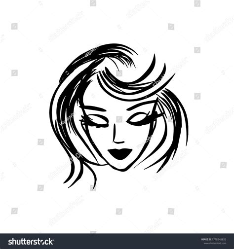 Girl Face Logo Portrait Woman Stock Vector (Royalty Free) 1778248835 ...