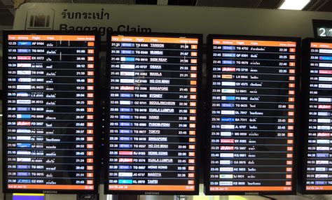 Asisbiz Flight Arival and Departure boards Suvarnabhumi Airport