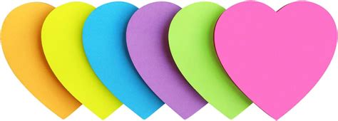 Amazon Heart Shape Sticky Notes Color Bright Colorful Sticky